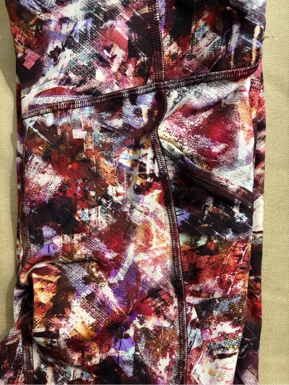 Lululemon Abstract Multicolor Print Leggings Size 4 High Rise